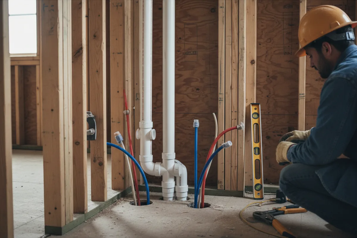 Drain and supply rough-in during Garbage Disposal Repair in Mc Farland